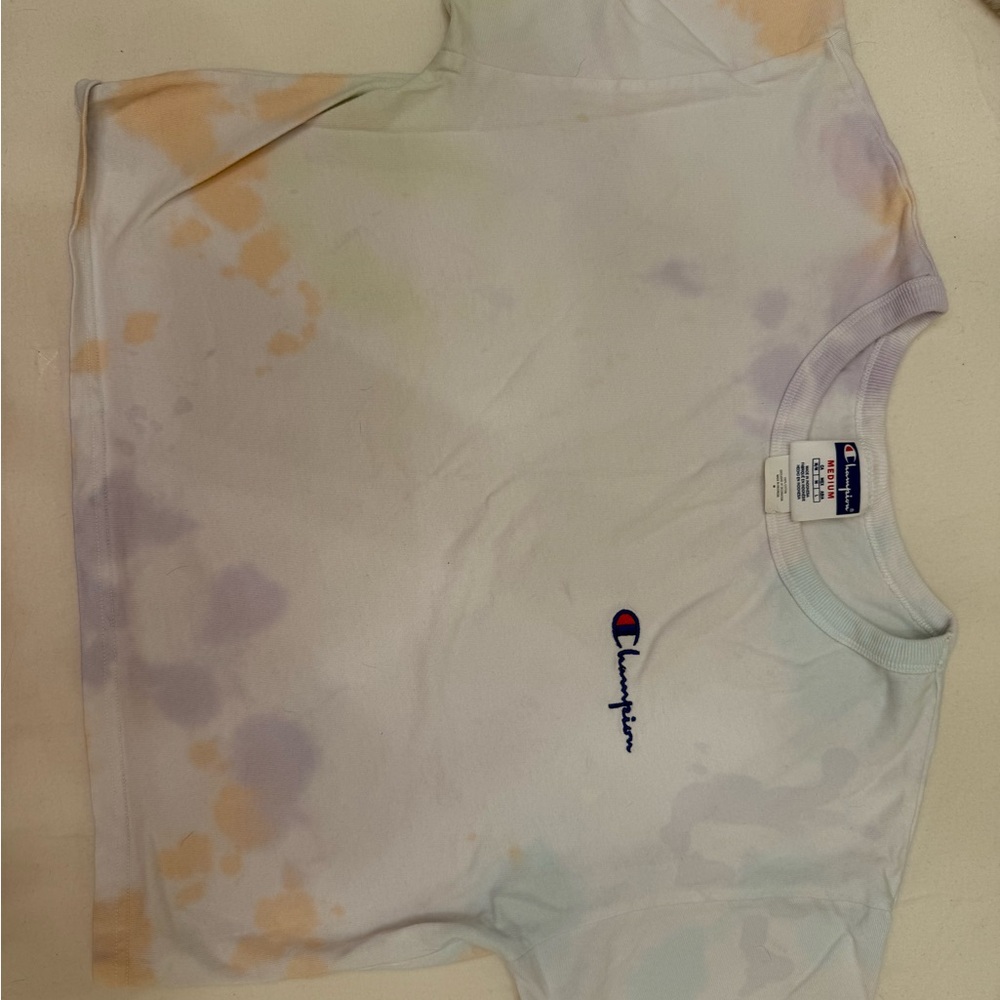 Champion White and Orange Short Sleeve Tee